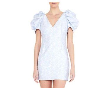 Mini Dress,  Prom or Party,  Sky Blue, Bardot